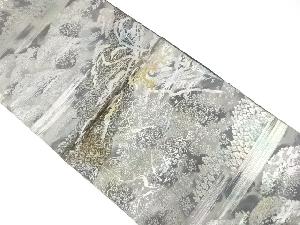 アンティーク　松に桜・霞模様織出し袋帯（材料）